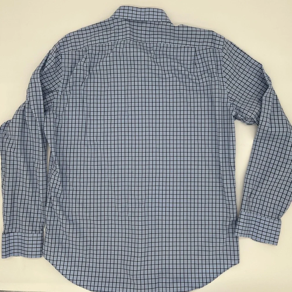 J.Crew Men’s XL Slim‎ Flex Wrinkle-Free Shirt – Blue Grid Plaid Button Down